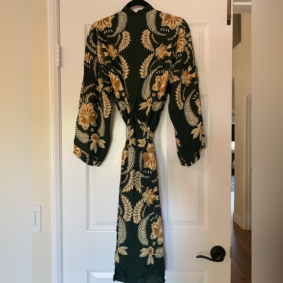 Farm Rio Vestido Midi Estampado Flor De Coqueiro Verde - Picture 5 of 11